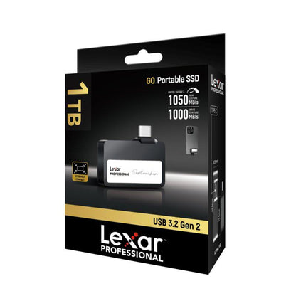 Lexar Professional GO SL400 Portable SSD, USB 3.2 Gen 2, 1TB, Black, 2 Years Warranty