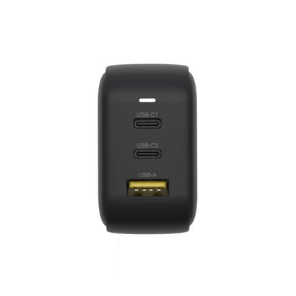 Unitek Travel Tri GaN 3 Ports 66W Charger with USB PD, QC 3.0, with EU, UK and AU Plug, Black, Unitek Gift Box
