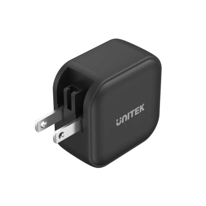 Unitek Travel Tri GaN 3 Ports 66W Charger with USB PD, QC 3.0, with EU, UK and AU Plug, Black, Unitek Gift Box