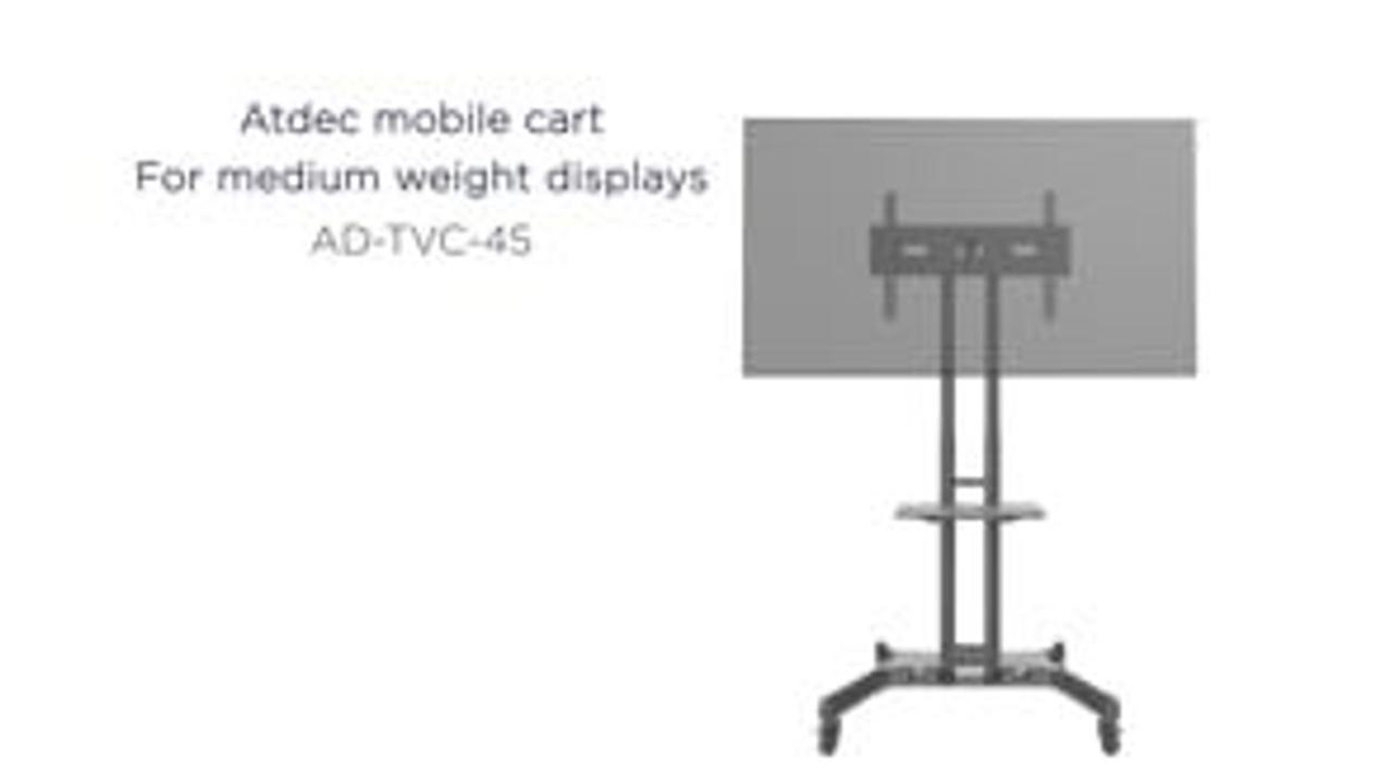 Atdec AD-TVC-45 Height Adjustable Mobile TV Cart