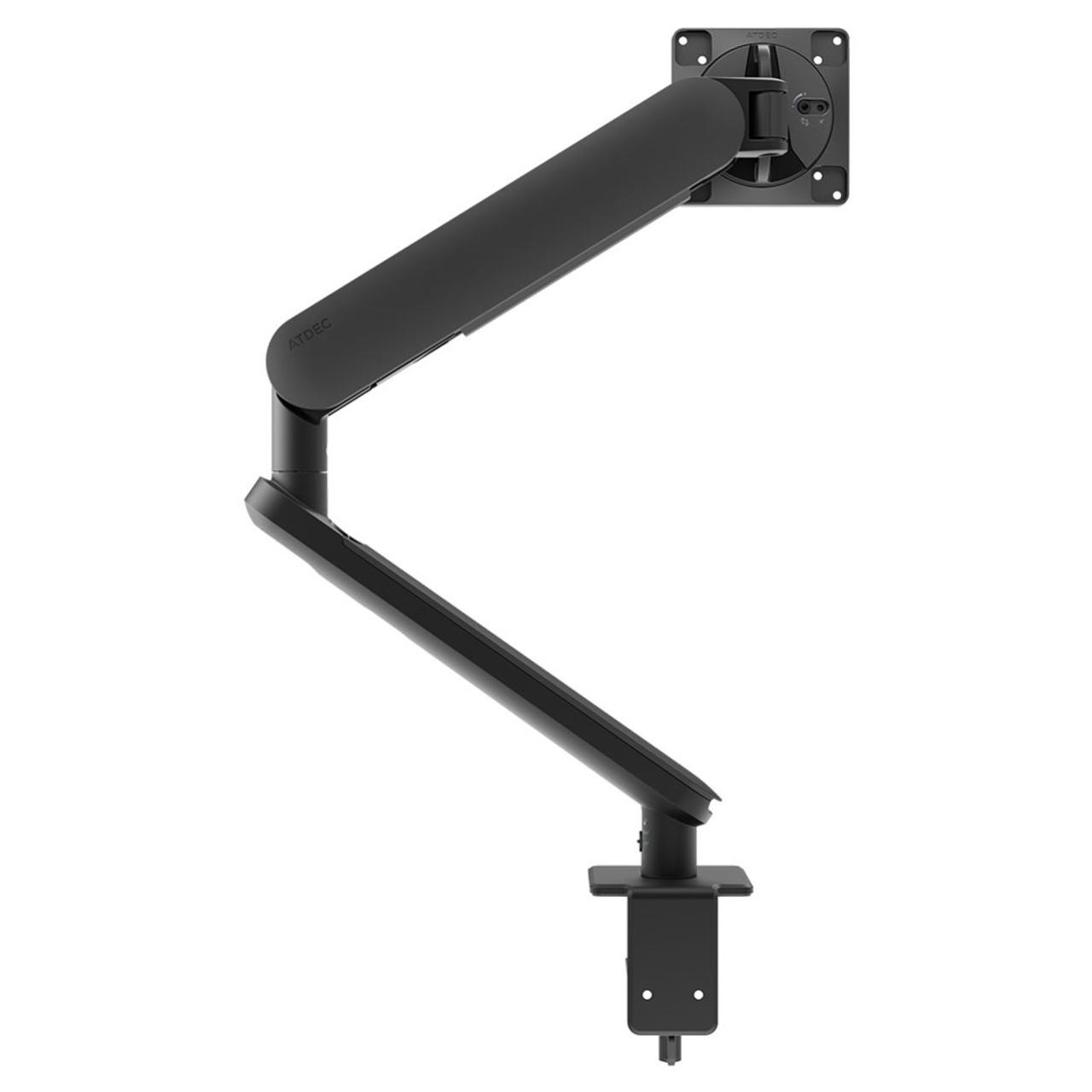 Atdec Ora 10 Dynamic Monitor Arm. Up to 49" screens, Max Load 10kg, F-Clamp Desk Fixing, VESA up to 100x100. Black