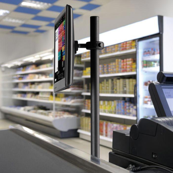 Atdec Spacedec POS Display Pole 750mm long 42mm diameter pole with one display head