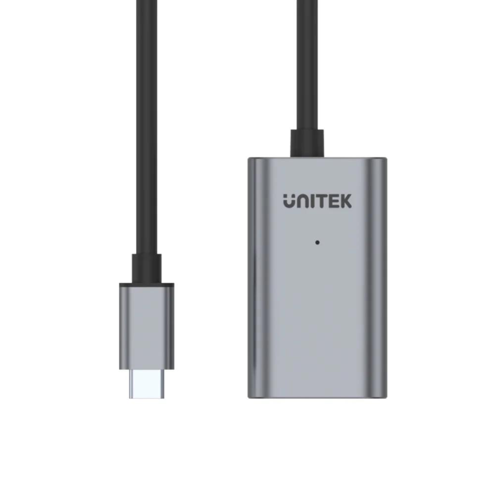 Unitek 5M USB Type-C Active Extension Cable, Grey, Unitek Gift Box
