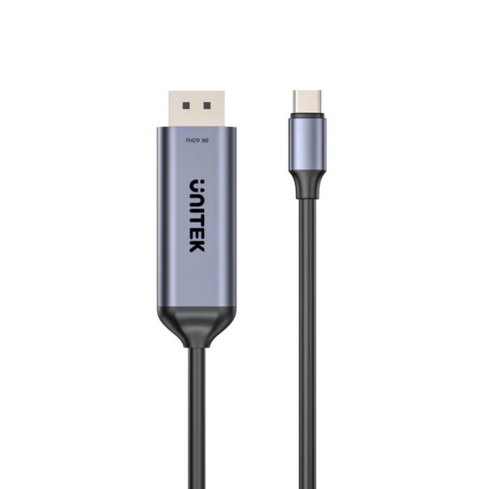 Unitek USB-C to DisplayPort 8K@60Hz BiDirectional 1.8m Cable, backward compatible, Support: HDCP 2.3, Dynamic HDR, Data transfer rate of 10Gbps