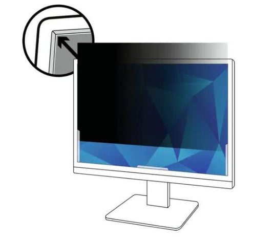 3M Privacy Filter, 23.8", 16:9, Monitor, Anti-glare, Blue Light Reduction, Matte-to-Gloss, Adhesive Strips, Slide Mounts