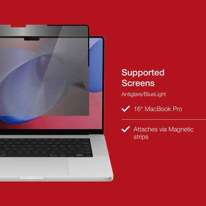 Shintaro Privacy Screen Filter 16" for MacBookPro with Magnetic Strips, Anti-glare & Blue Light Filter
