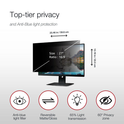 Shintaro Privacy Screen Filter 27" for Monitor with Adhesive Strips