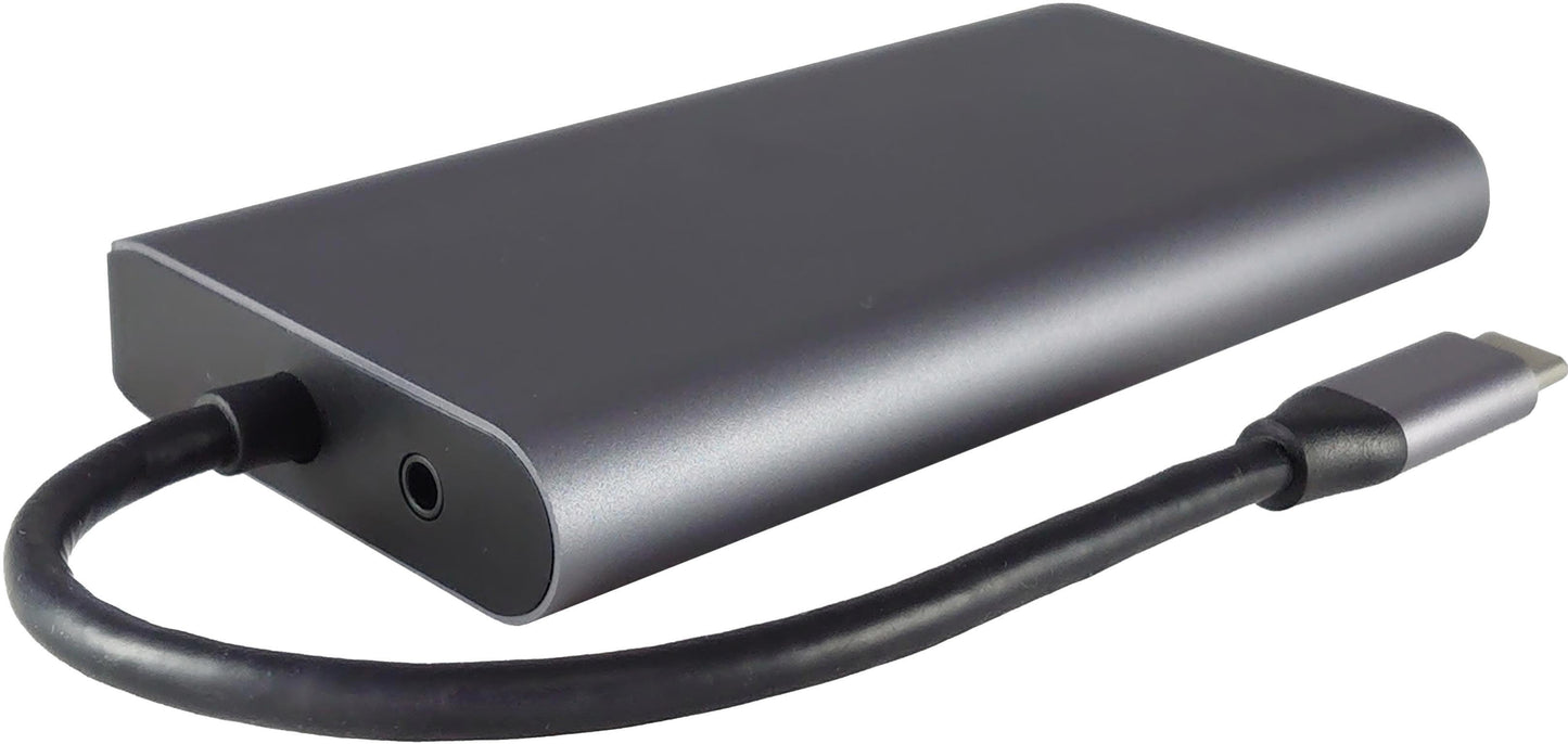 Shintaro USB-C Travel Display Multi Hub with USB-C to HDMI/VGA, 2 USB 3.0, USB-C PD3.0 and Gigabit Ethernet Connectivity