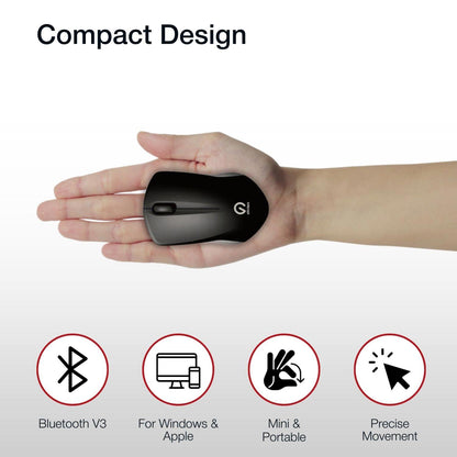 Shintaro Mini Bluetooth Mouse with 5 Buttons, Scroll Wheel, and Ergonomic Design - Wireless Precision for Windows, Mac & Android