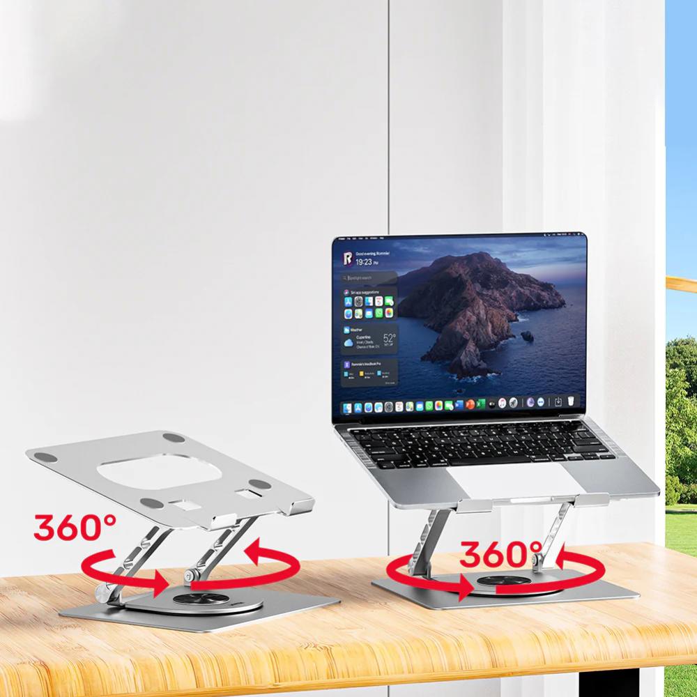 Unitek Adjustable Laptop Stand with 360 Rotating Base, Silver