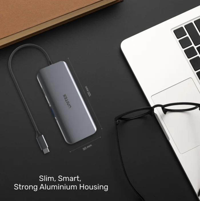 Unitek 9-in-1 USB-C, 4K Hub, 30Hz, USB3.0 x3, HDMI, VGA, RJ45, SD, Micro SDCard Reader, 100W
