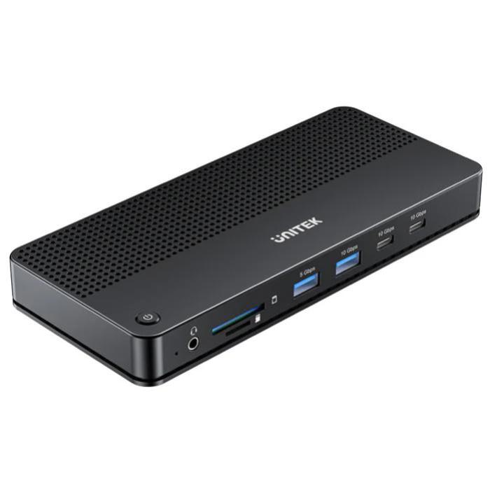 Unitek 13-in-1 USB-C, 8K Universal Docking Station, 30Hz, 2 x HDMI 2.1 + 1 x DP 2.0, 100W, Black