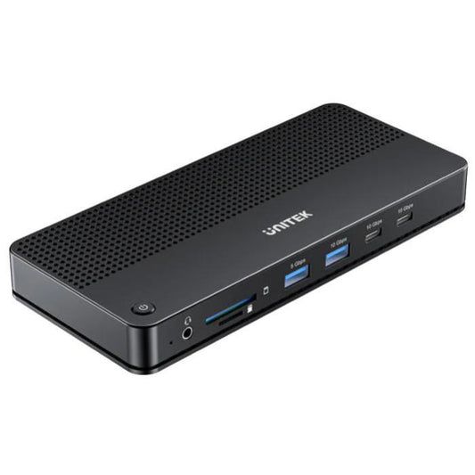 Unitek 13-in-1 USB-C, 8K Universal Docking Station, 30Hz, 2 x HDMI 2.1 + 1 x DP 2.0, 100W, Black
