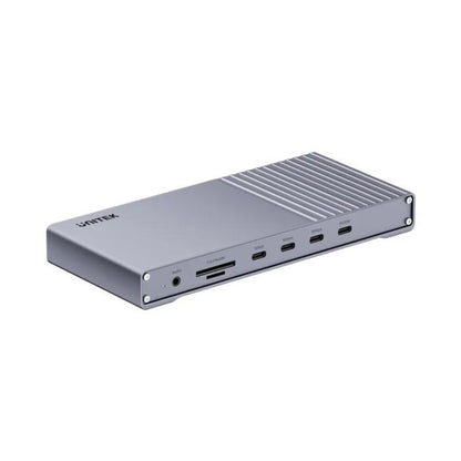 Unitek USB4 40Gbps Triple Display Docking Station, 1x 5Gbps, 2x 10Gbps, 1x PD20W, 1x Host, Grey