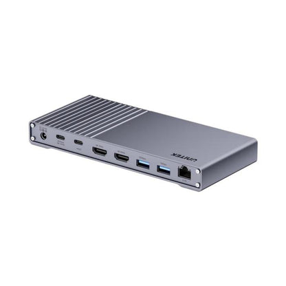 Unitek USB4 40Gbps Triple Display Docking Station, 1x 5Gbps, 2x 10Gbps, 1x PD20W, 1x Host, Grey