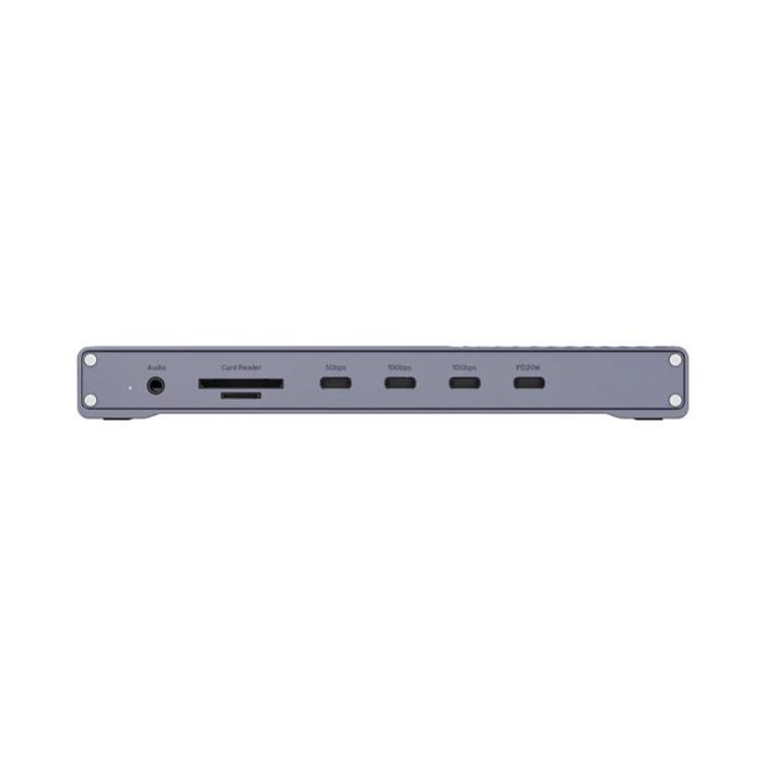 Unitek USB4 40Gbps Triple Display Docking Station, 1x 5Gbps, 2x 10Gbps, 1x PD20W, 1x Host, Grey