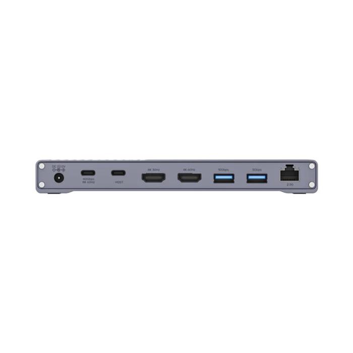 Unitek USB4 40Gbps Triple Display Docking Station, 1x 5Gbps, 2x 10Gbps, 1x PD20W, 1x Host, Grey