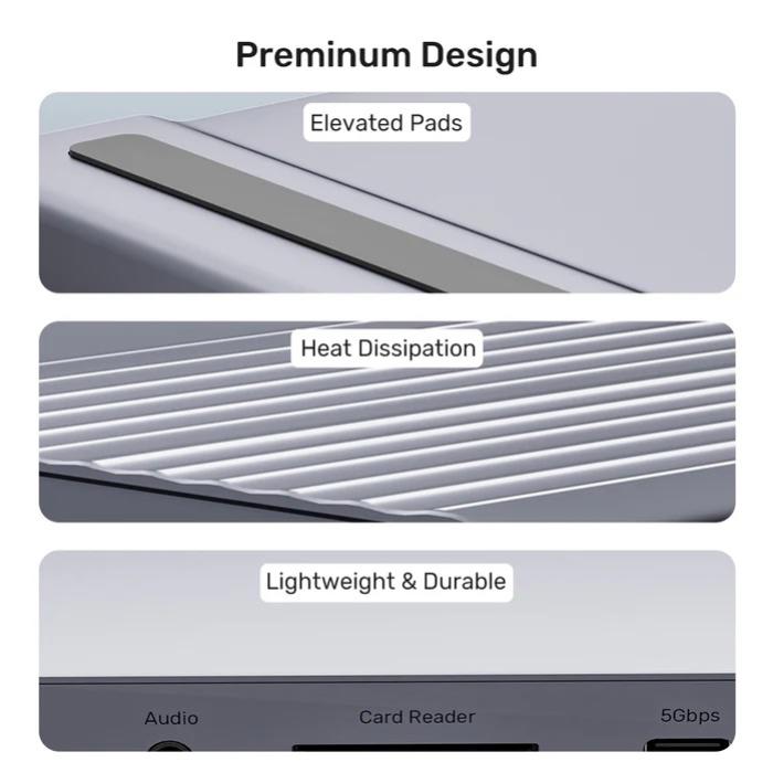 Unitek USB4 40Gbps Triple Display Docking Station, 1x 5Gbps, 2x 10Gbps, 1x PD20W, 1x Host, Grey
