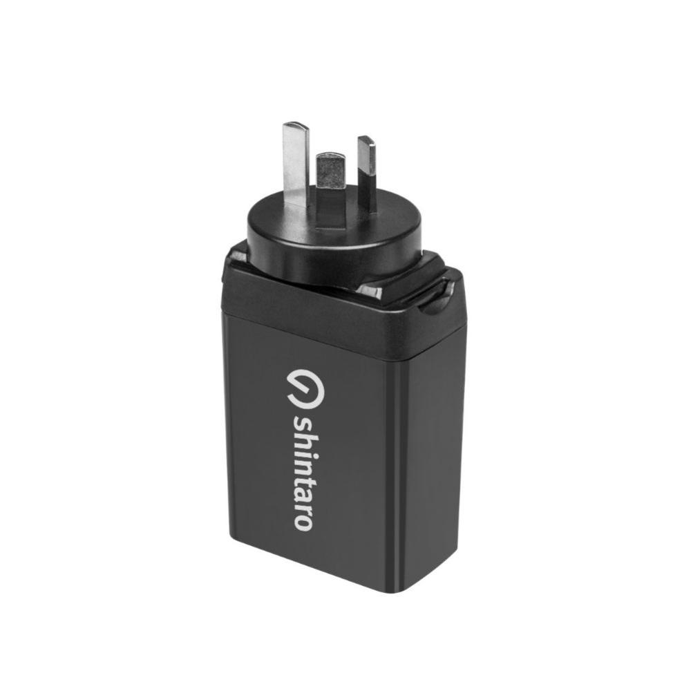 Shintaro 65W GaN Dual Port USB Wall Charger, USB-C & USB-A