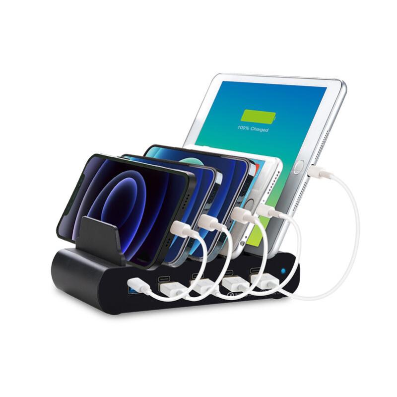 Shintaro 150W 5-Port GaN Charger & Dock with Bays, USB-C/USB-A Multi-Port Charging for Laptops, Tablets, and Phones with Power Sharing