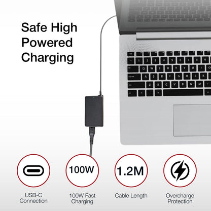 Shintaro 100W USB-C Universal Laptop Charger - Fast, Powerful Charging for Laptops, Smartphones, and Tablets with Dual Ports