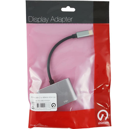 Shintaro USB-C to 4K HDMI & 1080P VGA Hub - Connect USB-C PCs to Monitors/TVs - Supports 4K@60Hz & 1080P Display