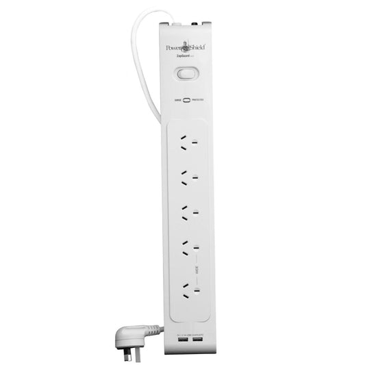 PowerShield PSZ5U2 ZapGuard 5 Way Surge Board, Spikes of Up to 1,494 Joules / 40,000 Amps, 430mm x 35mm x 66mm