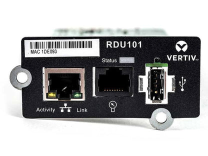 Vertiv Liebert IntelliSlot RDU101 Communications Card, Remote Power Management Adapter, 1x Network (RJ-45) Port - FOR USE WITH GXT5 SERIES ONLY