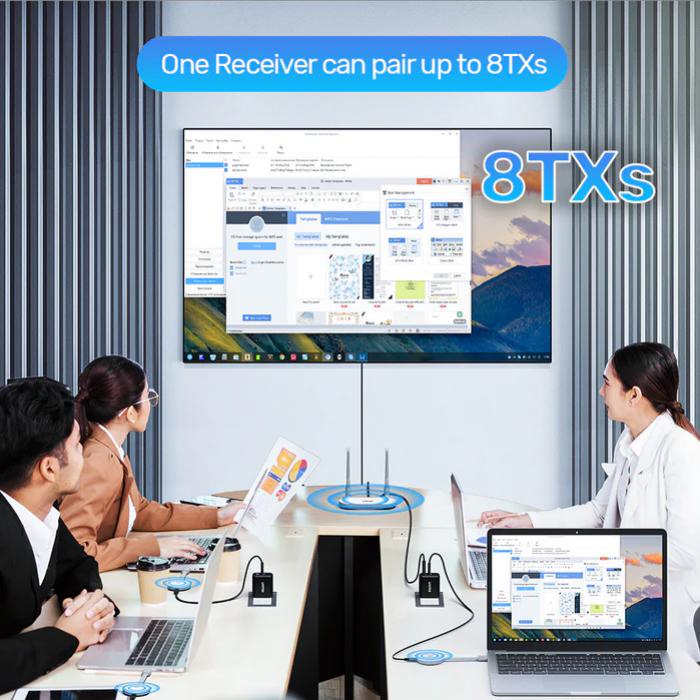 Unitek Wireless HDMI Transmitter & Receiver Kit 1920, *1080@60Hz, Up to 50M, Max. Gift Box. Network:2.4G+5G, Android/ Windows/ iOS/ Mac, White