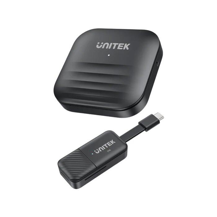 Unitek USB-C Wireless HDMI Extender Kit, Max. 1920, *1080@60Hz, Up to 50M, Gift Box, Network: 2.4G+5G, Android / Windows / iOS/ Mac, Black
