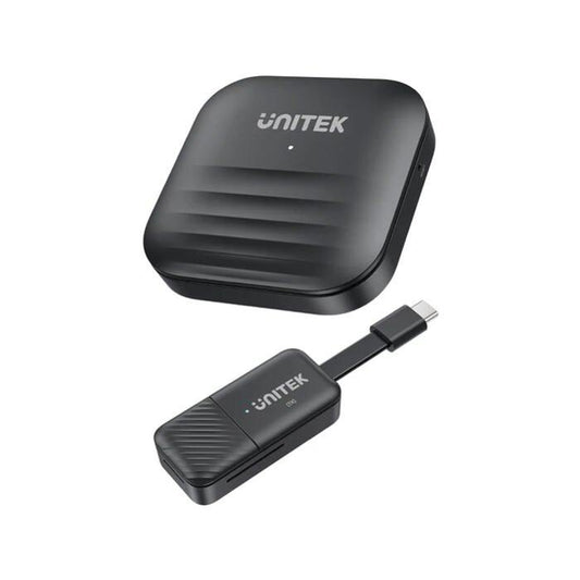 Unitek USB-C Wireless HDMI Extender Kit, Max. 1920, *1080@60Hz, Up to 50M, Gift Box, Network: 2.4G+5G, Android / Windows / iOS/ Mac, Black
