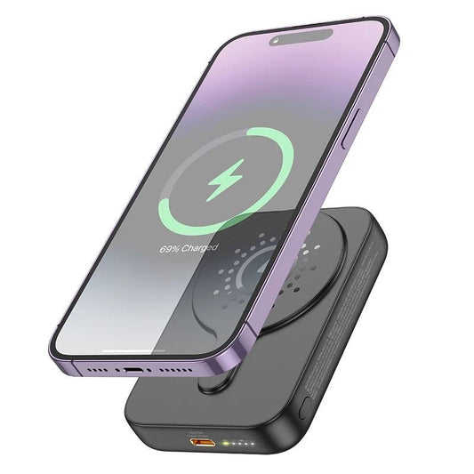 Hoco J117 Mini 5000mAh Magnetic Power Bank For iPhone 12 13 14 15 Pro Max  Black