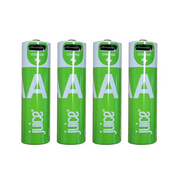 Juice AA Rechargeable Battery 4 Pack White