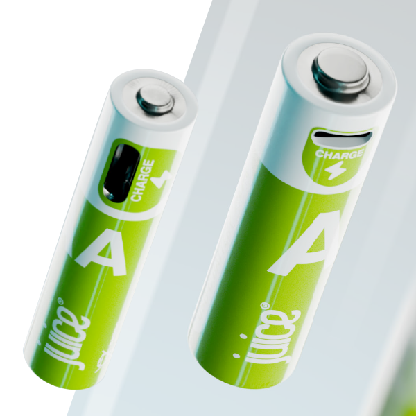 Juice AA Rechargeable Battery 4 Pack White