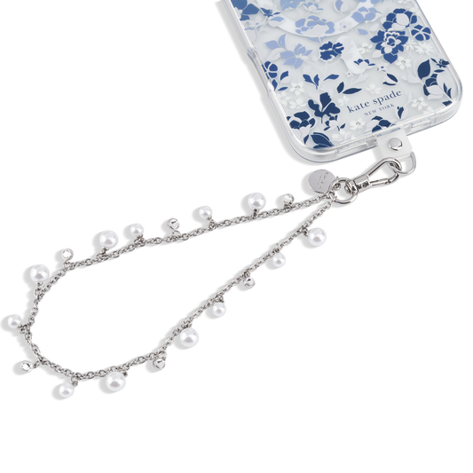 Kate Spade Phone Charm Wrist Strap Dazzling Pearl