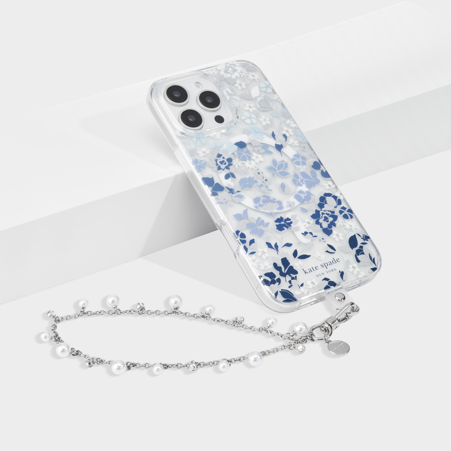 Kate Spade Phone Charm Wrist Strap Dazzling Pearl