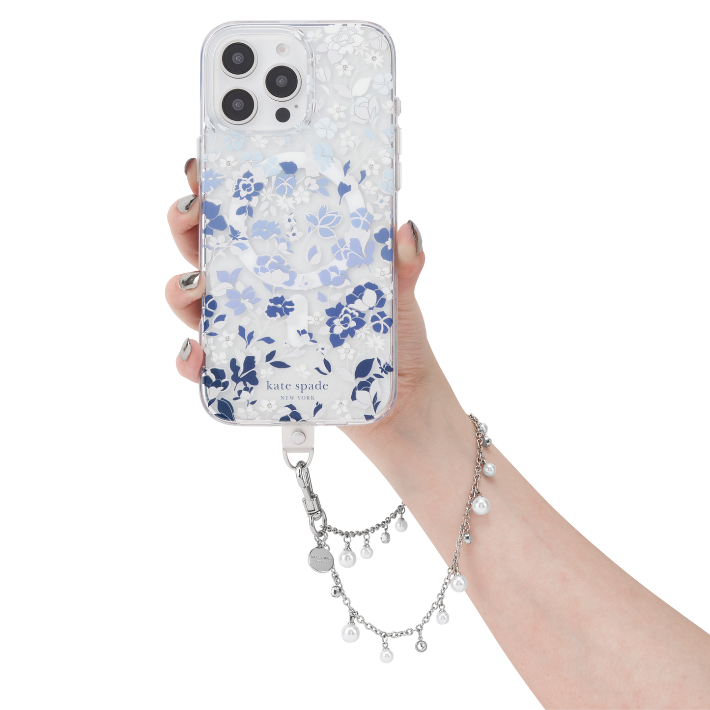 Kate Spade Phone Charm Wrist Strap Dazzling Pearl