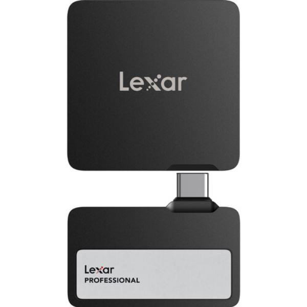 Lexar Professional GO SL400 Portable SSD with Hub, USB 3.2 Gen 2, 2TB, Black, 2 Years Warranty