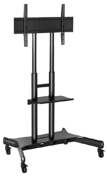 Atdec AD-TVC-75 Mobile Heavy Duty TV Cart. Max Load 75kg. VESA to 800x400. For Panels 50" to 80". Black