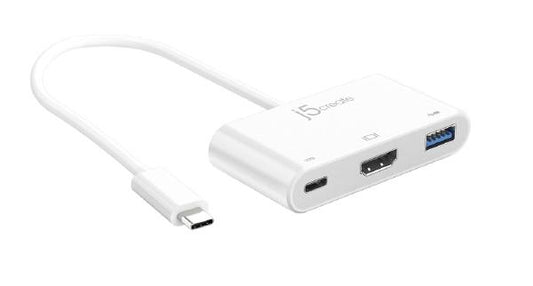 For Data Trasfer J5create JCA379 USB-C to HDMI & USB 3.0 and USB-C Power delivery Adaptor Hub (USB-C to 4K HDMI, USB-A 3.0 x 1, USB-C with power delivery 100W)