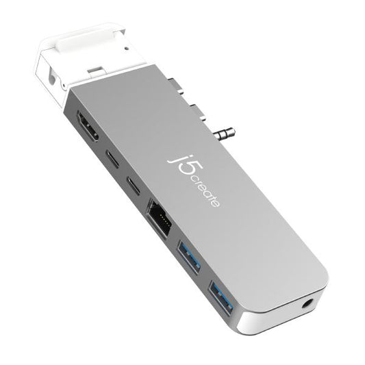 USB Hub J5create JCD395 4K60 Pro USB4 with Magnetic Kit Dual Display via USB-C/HDMI MacBookPro 2021/22 Air 2022 (USB-C to HDMI, 1xUSB-C, 2xUSB-A, RJ45,AUX)
