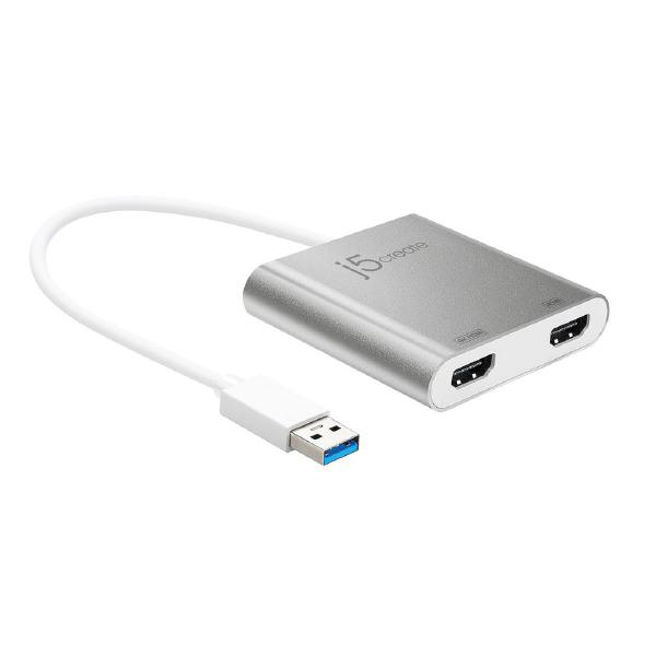 For data transfer J5create JUA365 USB 3.0 to 4K & 2K Dual HDMI Multi-Monitor Adapter