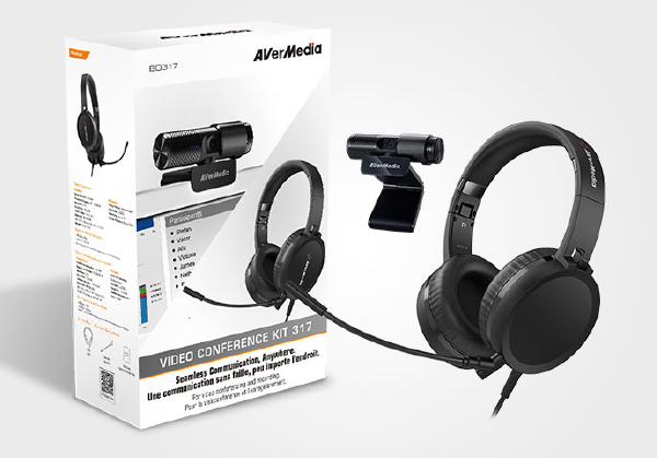 AVerMedia Video Conference KIT BO317 with 1080p30 Webcam and Headset with USB-A