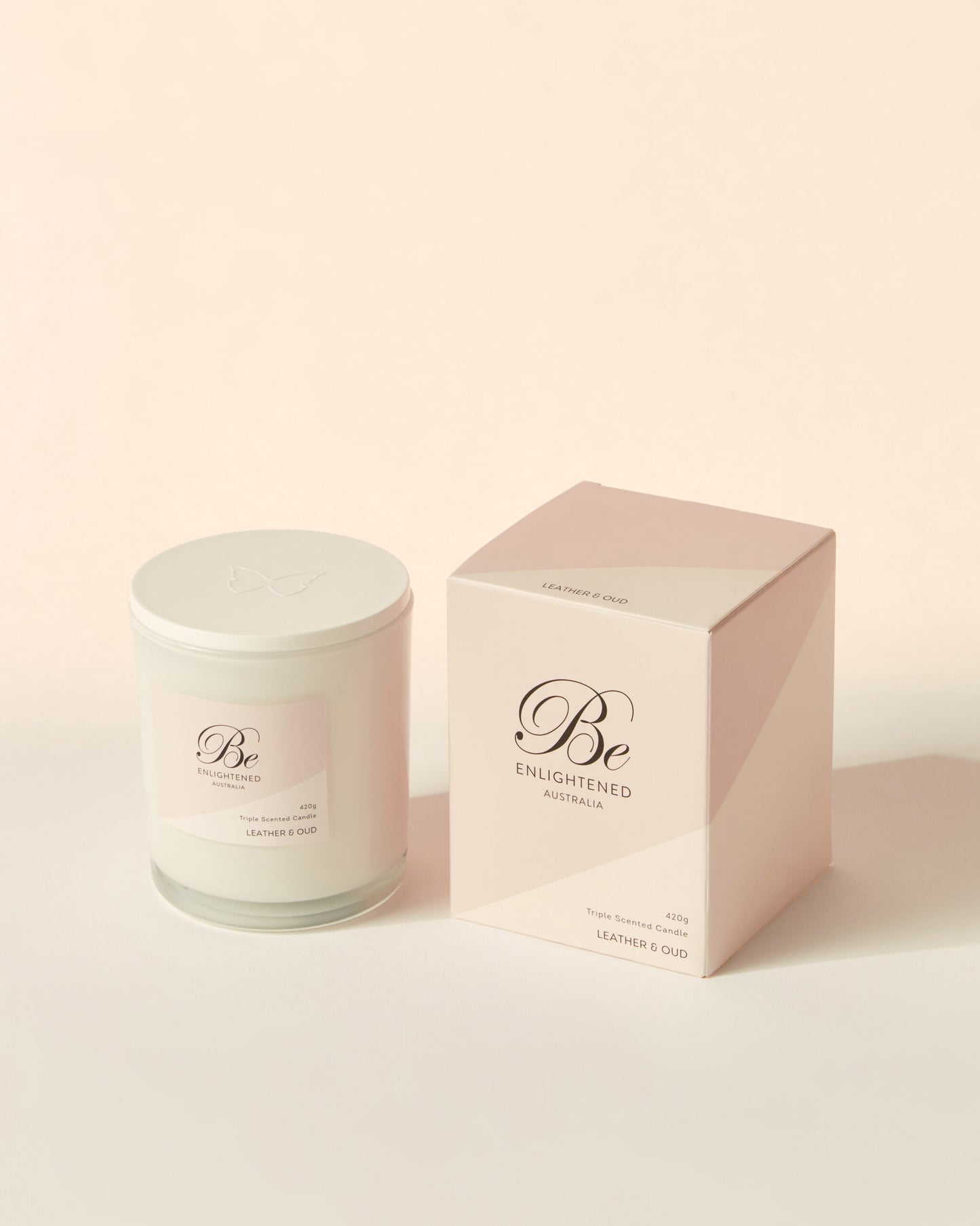 Leather & Oud Triple Scented Candle 2 Wick 420g