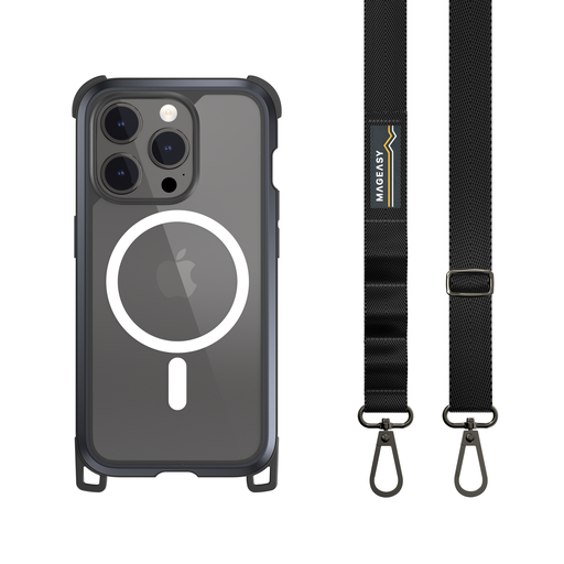 For Apple iPhone 15, Plus Pro & Max Odyssey M Durable Rugged ShockProof Strap Magnetic Case