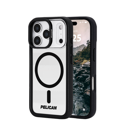 Pelican Protector MagSafe Case with Stand for iPhone 17 Pro - Clear / Black