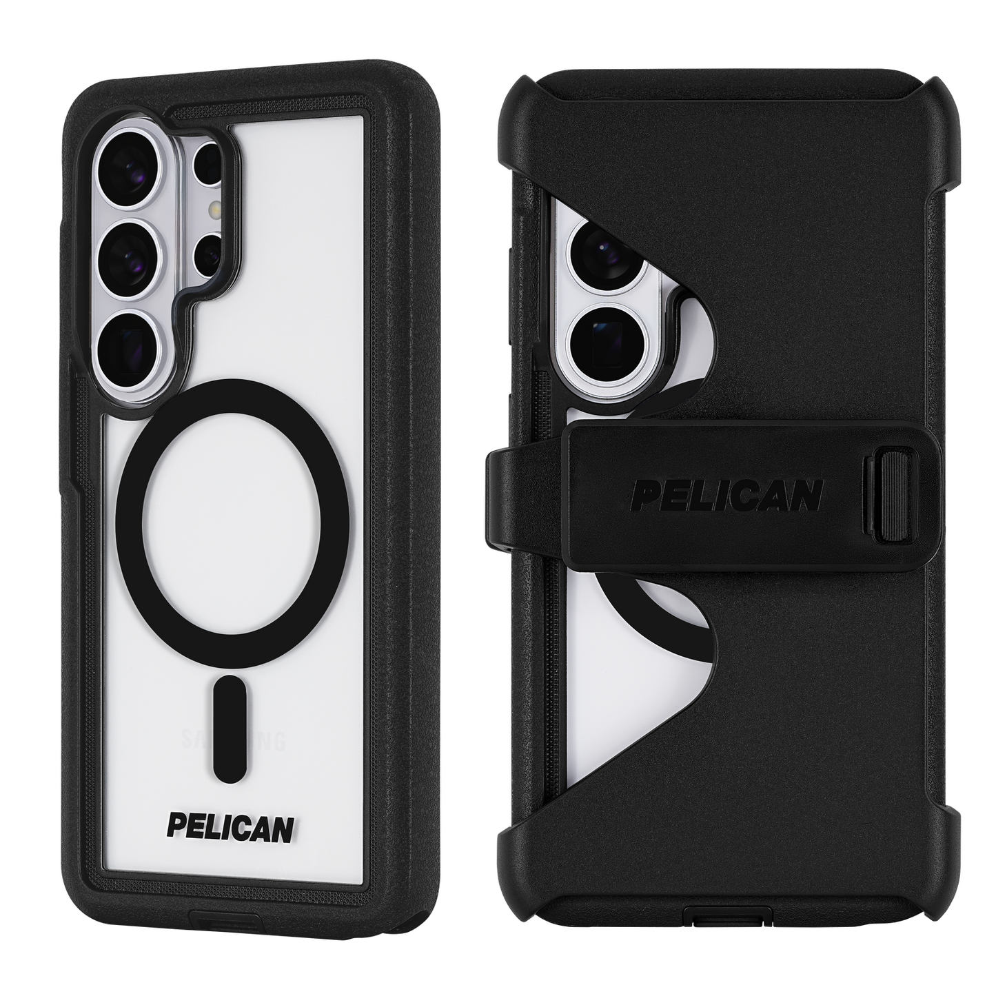 Pelican Voyager Case w/ Magnet & Holster for Galaxy S26 Clear/Black