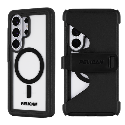 Pelican Voyager Case w/ Magnet & Holster for Galaxy S26 Clear/Black