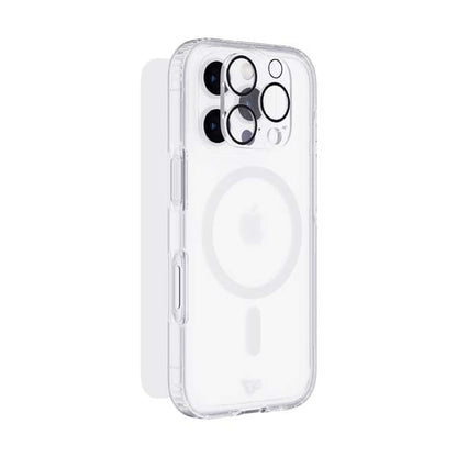 Tech 21 Bundle - EvoClear MagSafe Case + Tempered Glass + Lens Protector for iPhone 16 Pro Clear