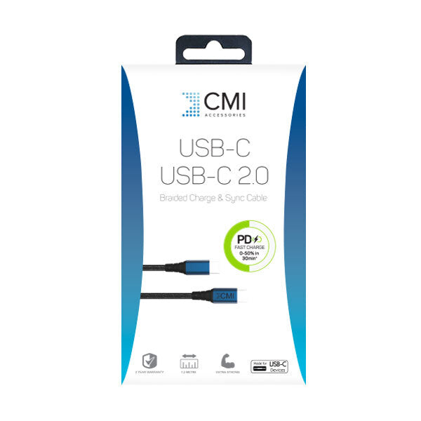 For Data Transfer & Charging Purposes CMI | Cable | USB-C to USB-C 2.0